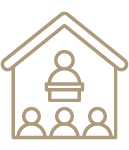 Icon Haus mit Menschen